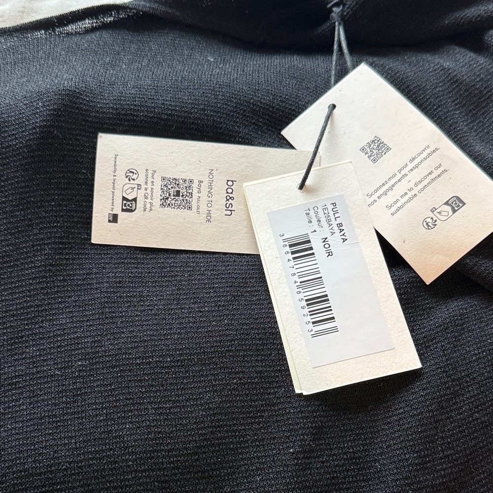 Ba&sh Black V-Neck Knit Top